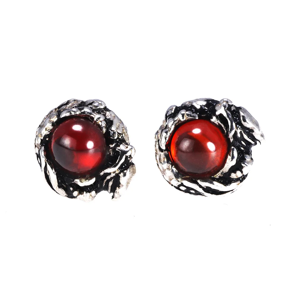 

Vintage Skeleton Gothic Garnet Natural Stone Dragon Stud Earrings For Women 2020