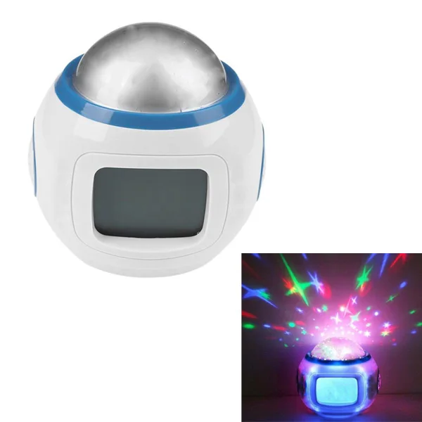 LED Night Digital Alarm Clock Snooze Starry Star Projector Glowing Alarm Clock For Children Baby Room Calendar Thermometer
