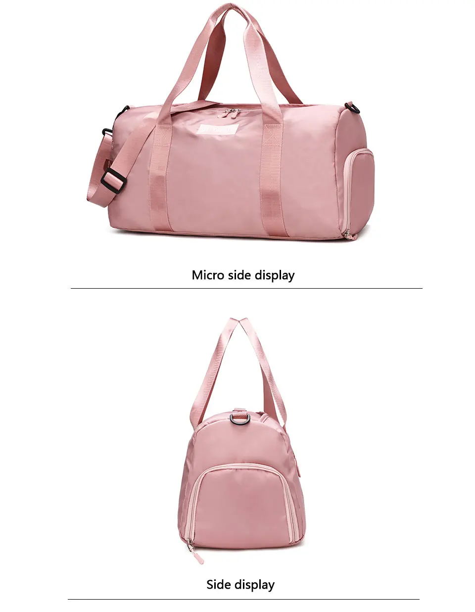 Pink Travel Gym Bag For Women Duffle Crossbody Sport Bag Fitness ...
