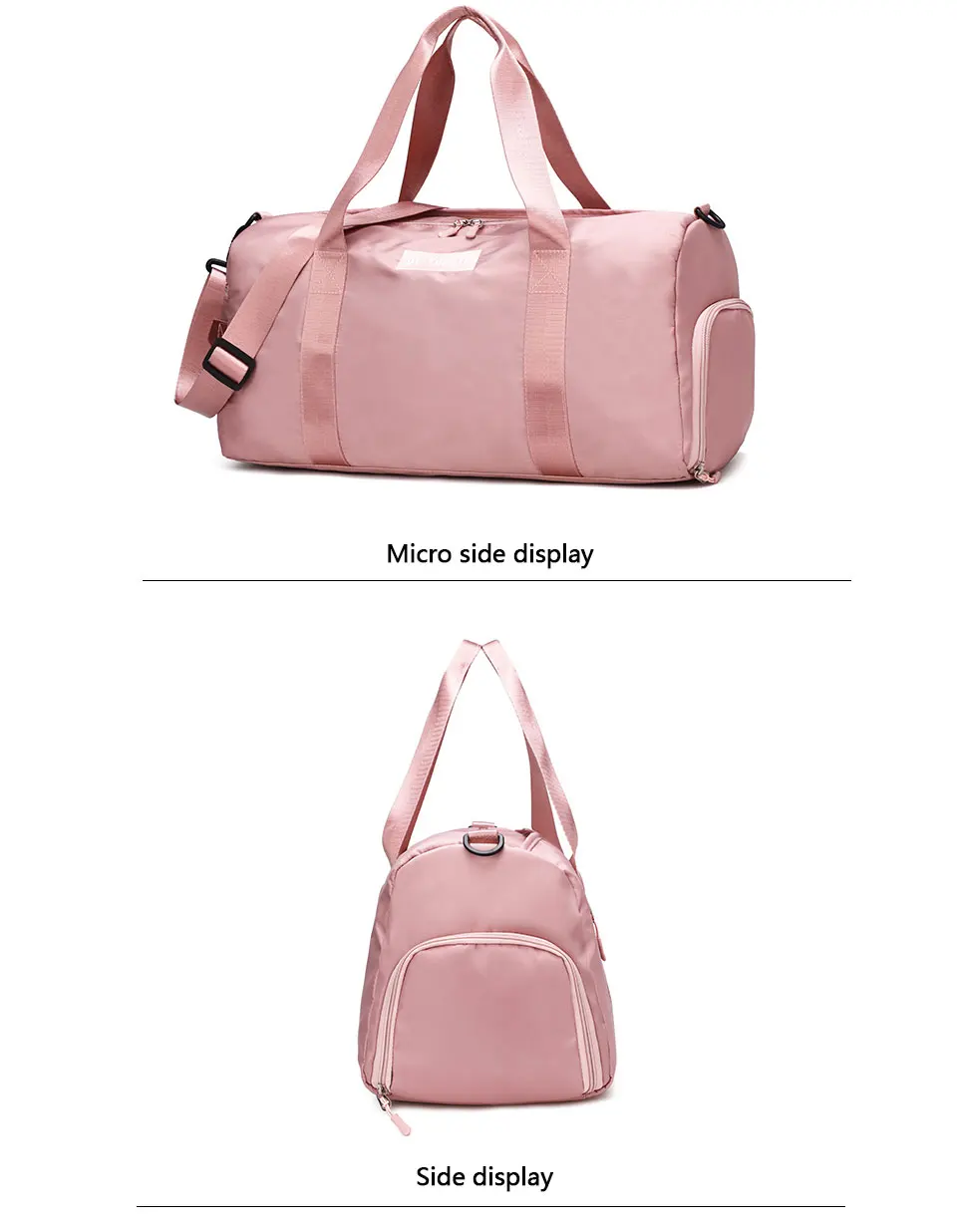 Pink Travel Gym Bag For Women Duffle Crossbody Sport Bag Fitness