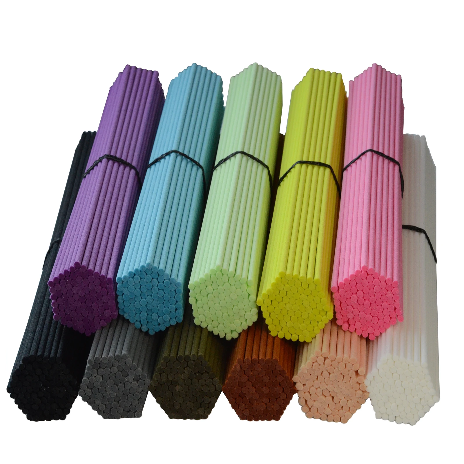 

Factory wholesale free glue 2mm,3mm,4mm,5mm, fragrance reed diffuser fiber stick, White,black, customized diameter