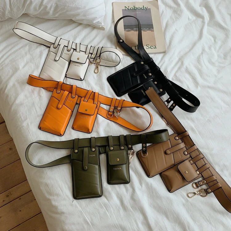 

Women Fanny Pack Good Quality Leather Waist Bag Hot Sale Purses And Handbags fashion casual Ladies Bags Waist Belt Bag, 4 colors