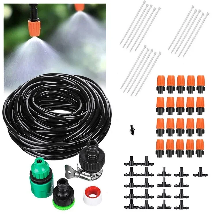 

DIY Micro Drip Irrigation Kit Garden Irrigation System Adjustable Nozzle Sprinkler Sprayer, Black