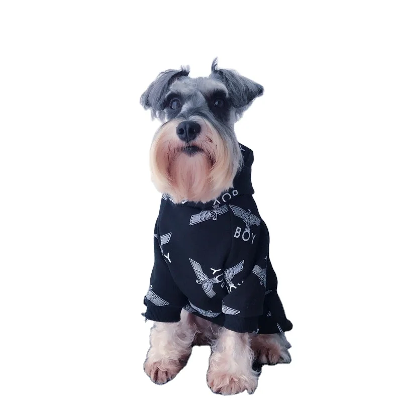 

French Bulldog Teddy Schnauzer Black White Print Designer Pet Dog Hoodie