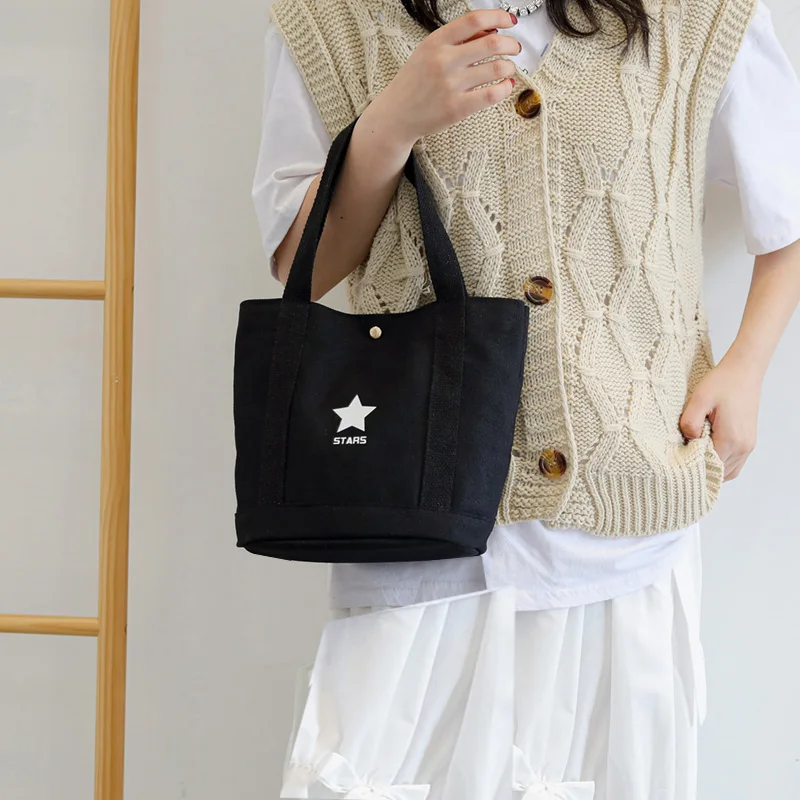 

2021 New Fashion Star Pattern Canvas Bag Durable Large Capacity Canvas Bag, Various customizable