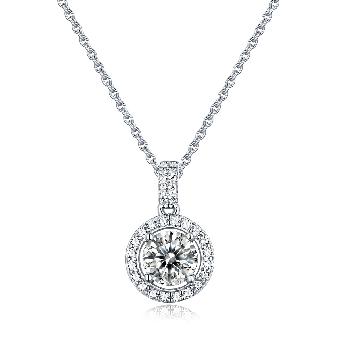 

Wholesale Cheap 925 Sterling Silver 1 Cara Moissanite Necklace For Woman High Quality Women Party And Wedding Necklace