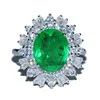 10x12mm with cotton emerald luxury high-grade first jewelry with mineral color good-looking air noble female ring