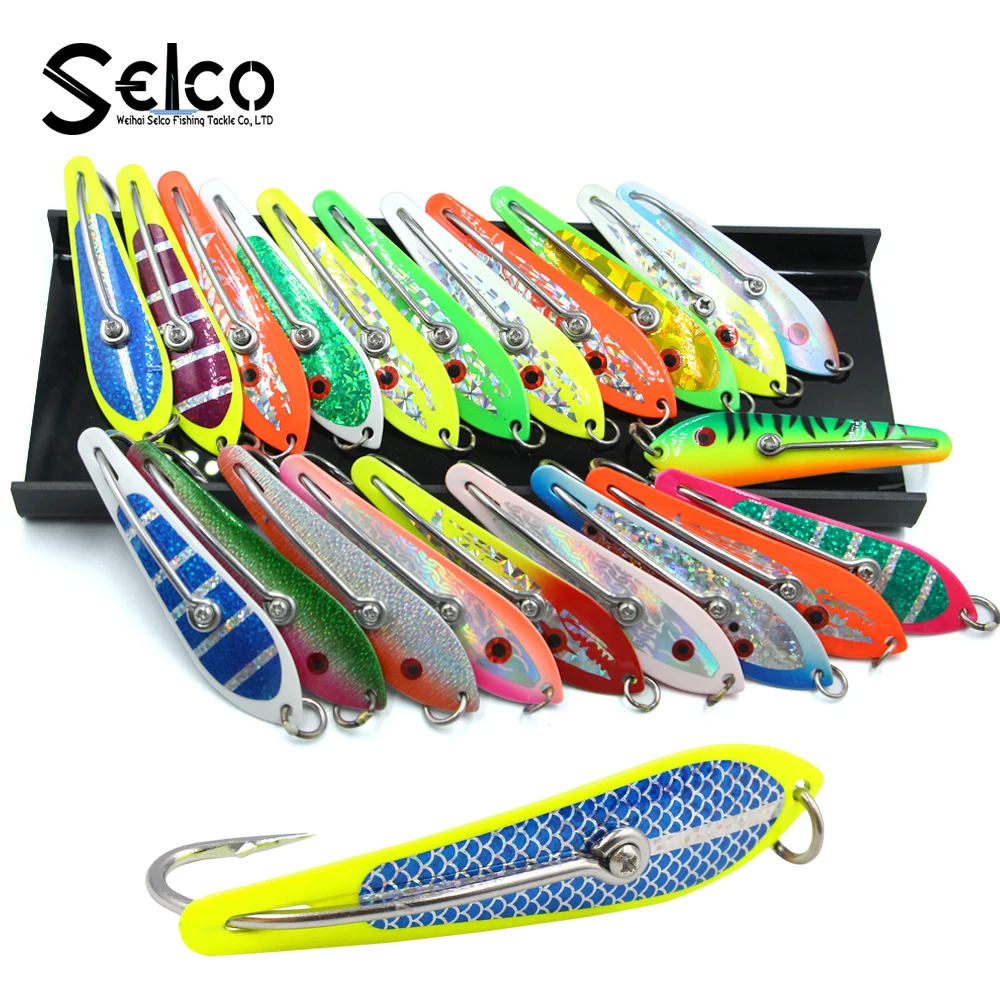 

Stainless steel fishing lures spoon 4" 10cm, More than 200 different colors