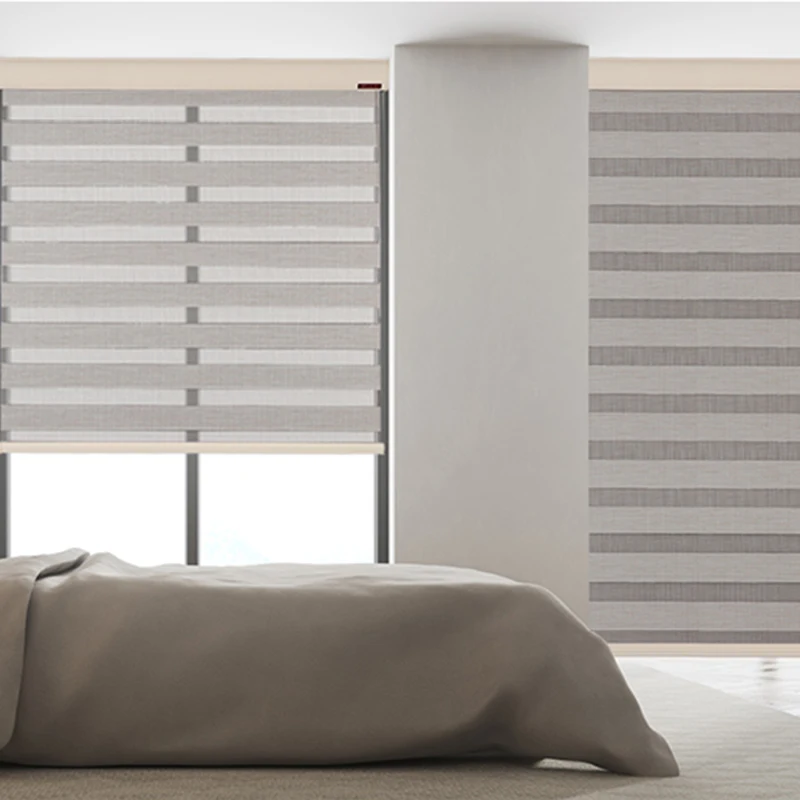 

Luxury Double Layer Roller Blinds Day and Night Window Polyester Zebra Shades Duo Layer Roller Blind, Customer's request