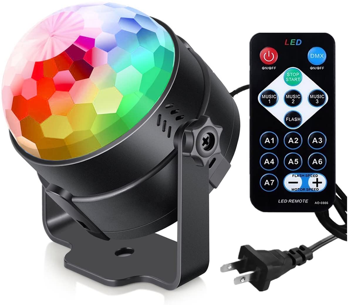 

U`King stage light Hot Sales Remote Sound Control LED RGB Party Light Crystal Magic Ball Disco lights