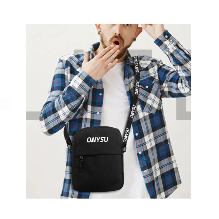 

Factory Hot Sale Mens Mini Single Shoulder Bag Small Square Black Crossbody Messenger Bag Sport Shoulder Bag Men, Customized color