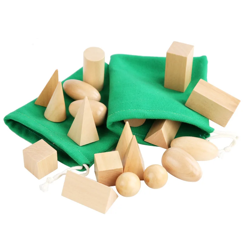 

HOYE CRAFT Kids Montessori Wooden Building Block Blind Grabbing Blocks Teaching Aids Sensory Toy