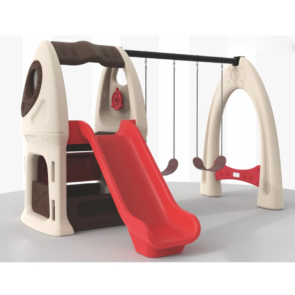 
Hot sale plastic children toys kids baby indoor slide with swing set 