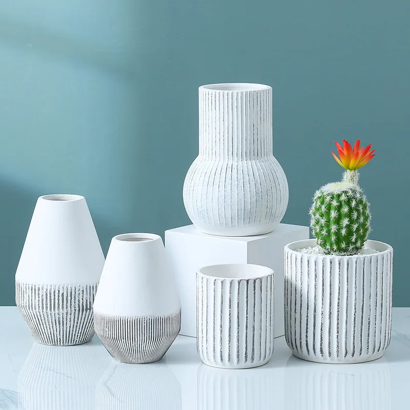 

ceramic porcelain nordic decorative modern luxury bum minimalist clay chinese hydroponic vase decoration flower vase home decor