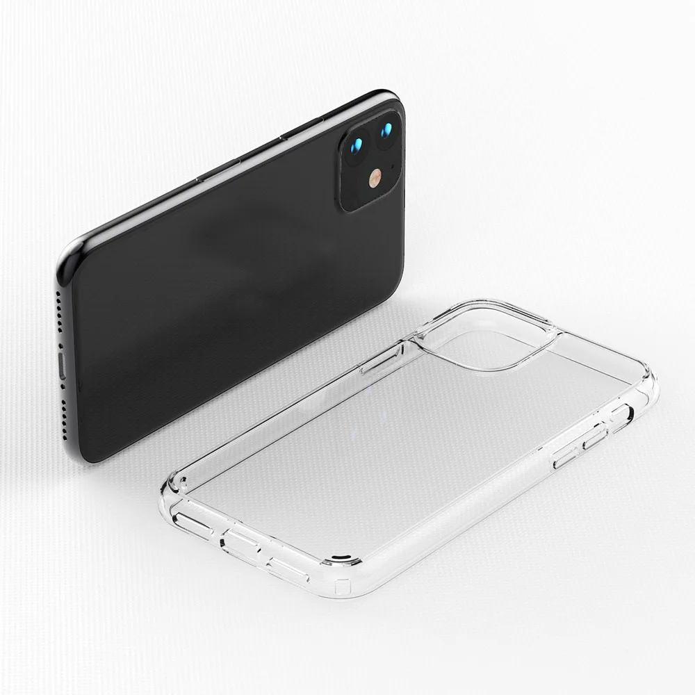 

Shockproof Soft TPU Clear Phone Case for iPhone 11 12 Pro Max Hard PC Transparent Back Cover for iPhone 13