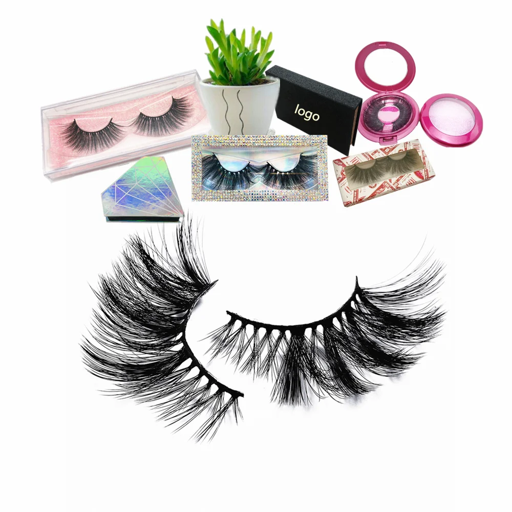 

100% handmade crutly free full 3d strip faux mink lashes thick dramtic faux eyelashes silk synthetic lash with custom package, Black color