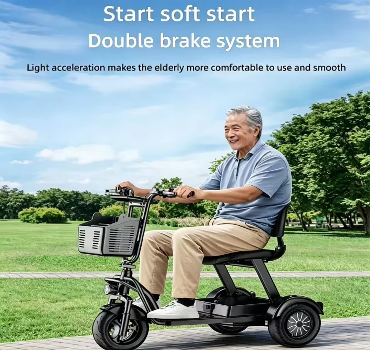 Folding 3-Wheel Electric Tricycle 500W 48V Removable Battery Preassembled for Adults Seniors Disabled Family, US & EU Stock