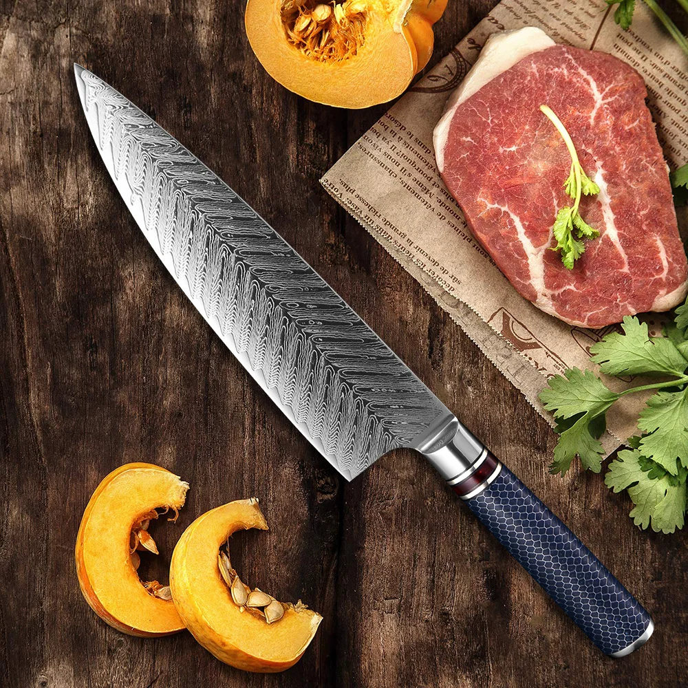 

Ultra Wide Blade 67 Layer 8.5 Inch VG10 Damascus Butcher Knife