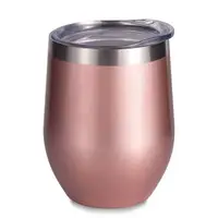 

2019 hot selling 12oz double wall stainless steel thermos coffee mug stemless wine glass with lid tumbler cups