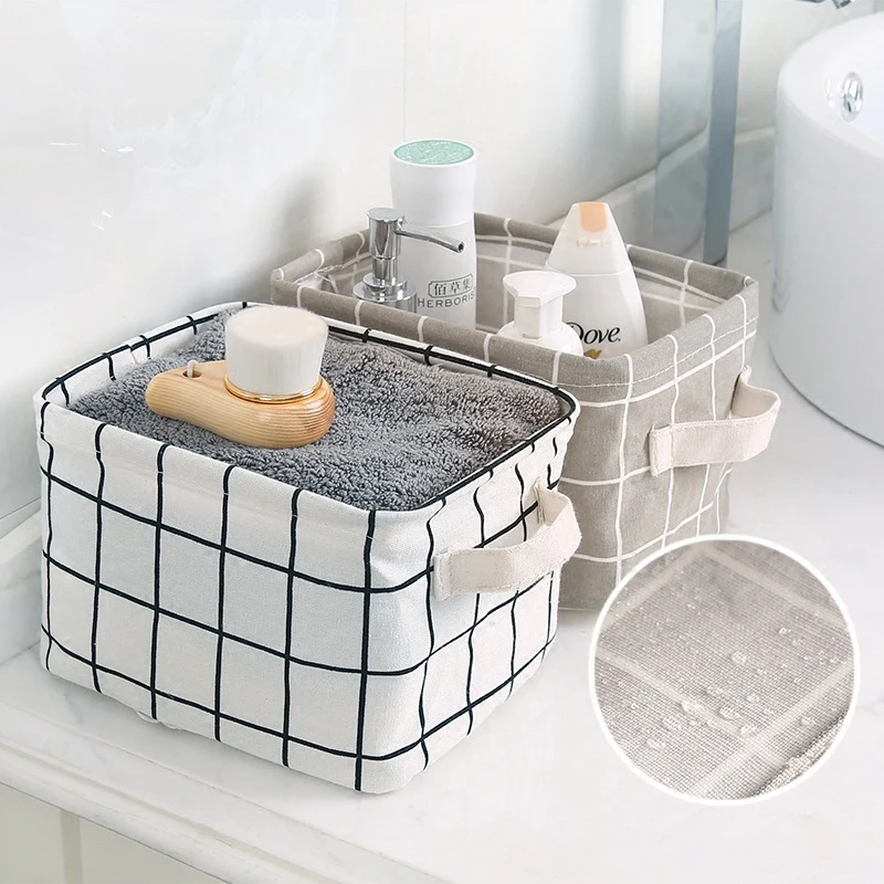 

Rectangular fabric basket portable waterproof Stationery items debris basket desktop storage basket