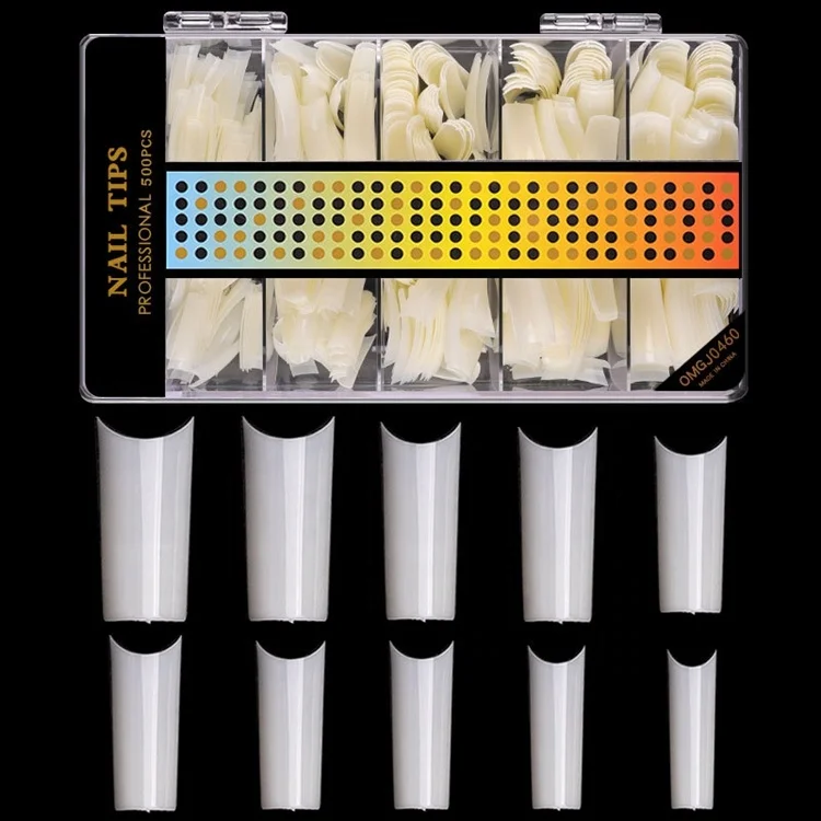 

Miyoca Hot Sale Logo Stickers Clear Square Long 500 Wholesale Sticker Designer Extension Nails Valentine Nail Art Tips