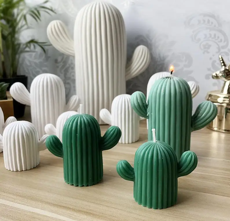 

J058 DIY Cactus Candle Mold silicon for candle making, White