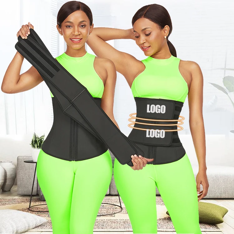 

Custom Detachable Double Waistband Slimming Belts Custom Latex Workout Waist Trainer, As show