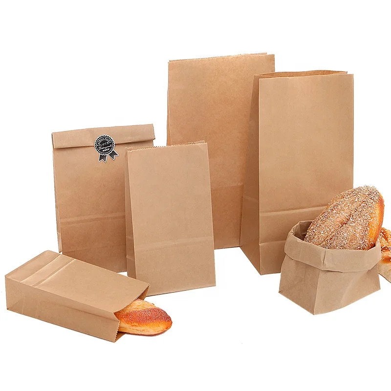 Eco Friendly Custom Printed Food Brown Kraft Paper Bag Picnic Eco Bag For Food Packaging Buy