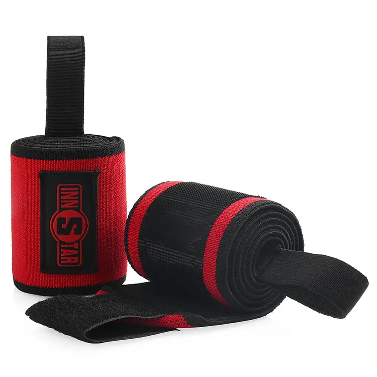 

Hot Sale Portable Custom Weightlifting Powerlifting Wrist Wraps, Black & red