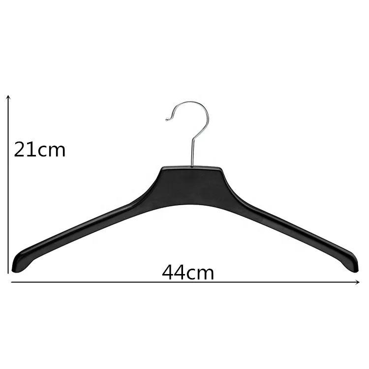 

17.3 Inch Black Adult Men's Coat Tops Hotel Clothing Shop Double Plastic Suit Hanger Wholesale, Black/customized color