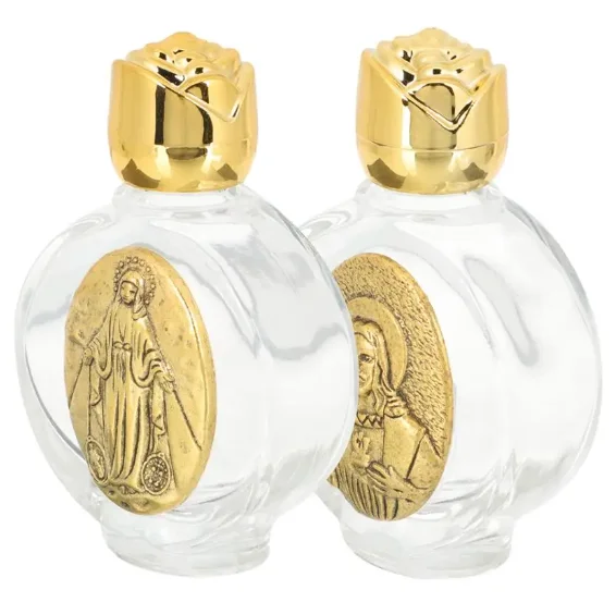 

Holy Water Jesus Bottle Religious Cross Christian Virgin Sculpture Bottle Holy Water Bottle Empty Refillable Glass