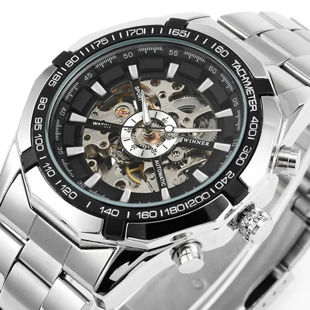 

Winner Watch Men Skeleton Automatic Mechanical Watch Fashion Skeleton Brand Business Wrist Mens Watches Relogio Masculino, 2-colors