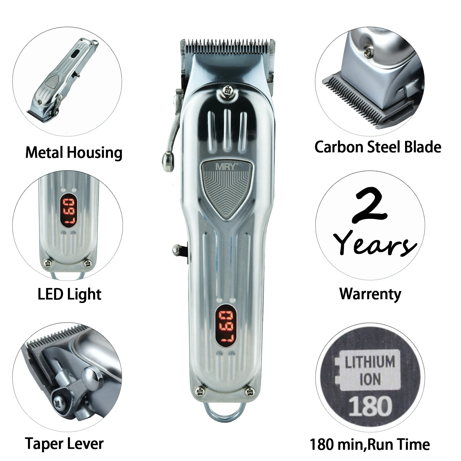 Mry Professional Barber Clipper Cordlesser Hair Trimmer Rechargeable Clippercordless Trimmer Electric Metal Hair Clipper Buy Rechargeable Clippercordless Trimmer Trimmer Electric Barber Clipper Cordlesser Product On Alibaba Com