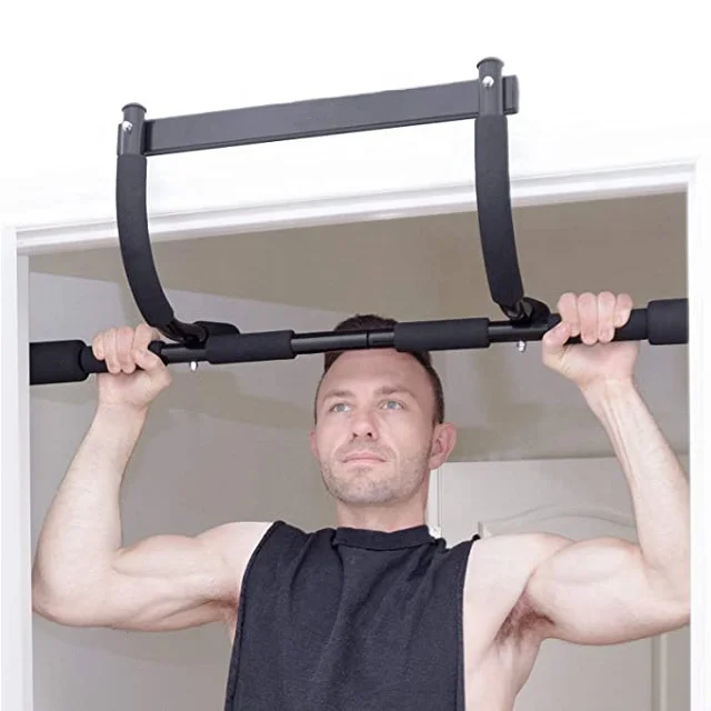 

Wellshow Sport Portable Doorway Frame Pull Chin Up Bar Leverage Multi-grip Bar Upper Body Fitness Workout, Black,grey