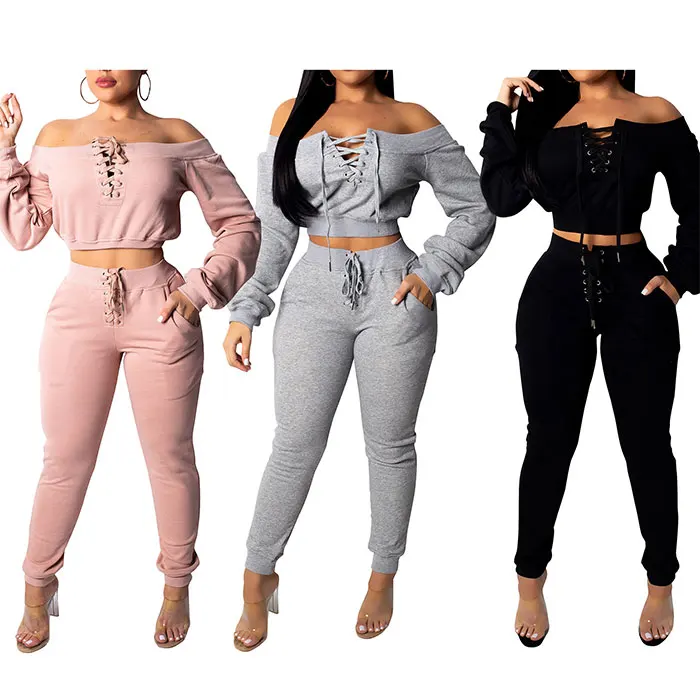 

Long sleeve sweater pants outfits two piece set women clothing