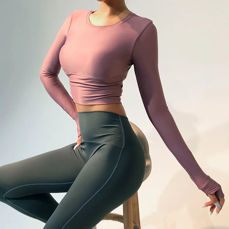 

2020 Custom Logo Gym Fitness Clothing High Quality Workout Yoga Wear Women Sets Seamless Yoga Long Sleeves