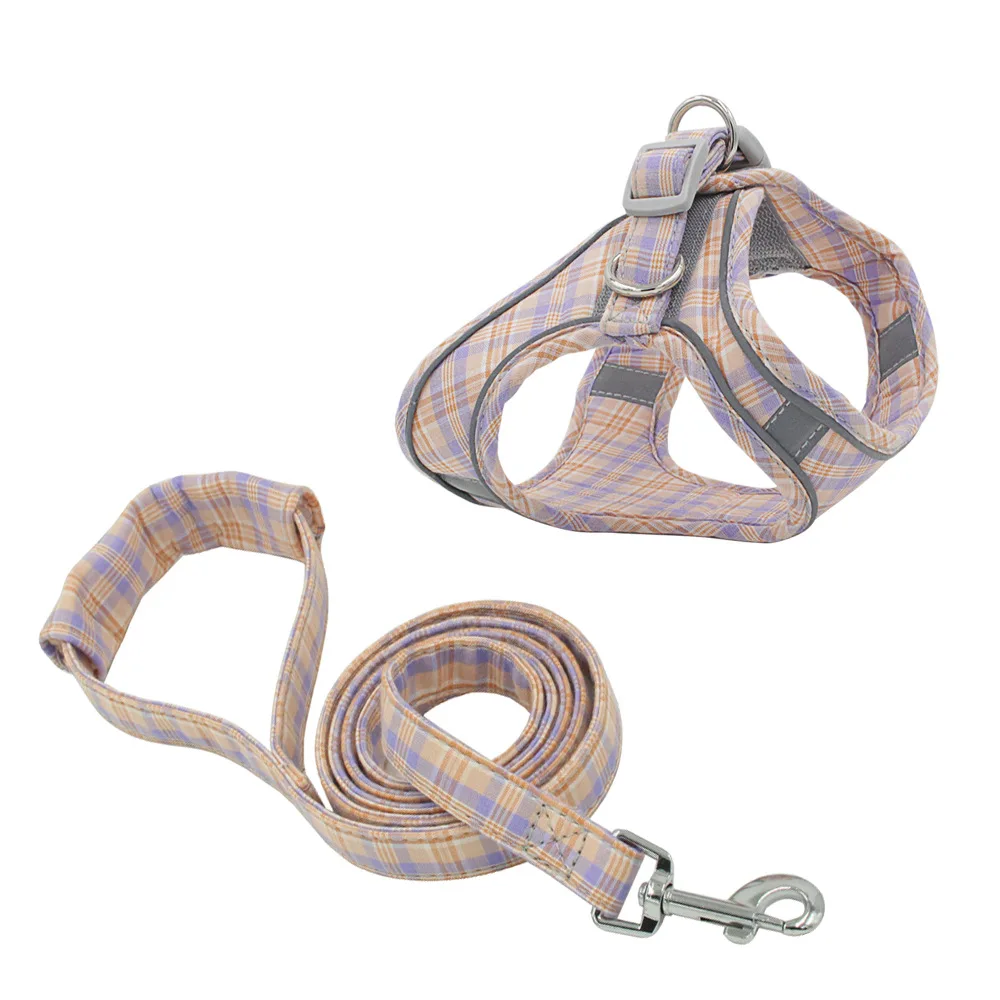 

Manufacturer Custom Fashion Adjustable Pet Heat Transfer Sublimation Logo Printed Dog Harness and Leash set, 6 colors