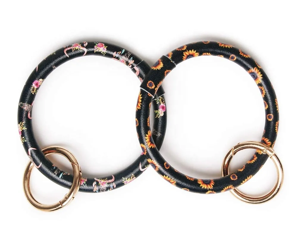 
Wholesale Rainbow Keychain Leather Bracelet Keychain for women 