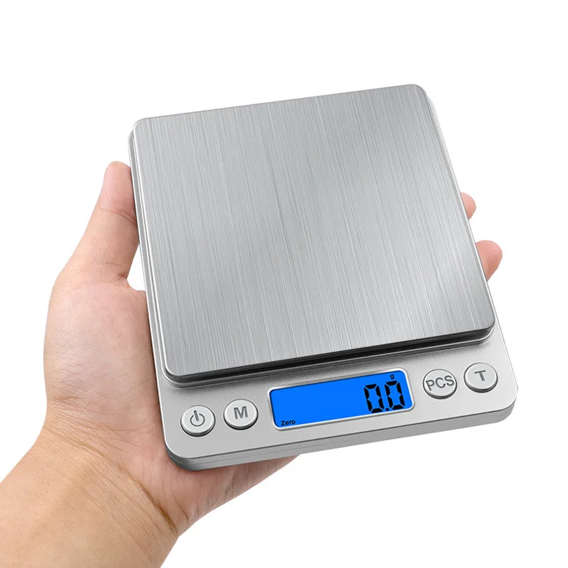 

waterproof USB charger rechargeable 500g 1kg 2kg 3kg mini multifunction electronic food weight measuring kitchen scales digital, Silver