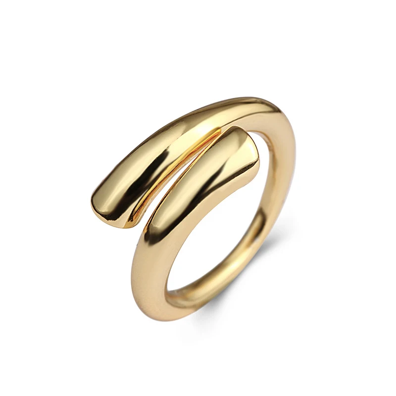 

Fashion Gold Plated Jewelry Women Geometric Irregular Opening Ring 925 Silver Sterling