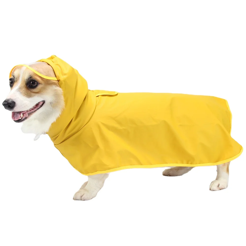 

Pet supplies wholesale PU transparent pet poncho large dog rain jacket luxury dog clothes apparel raincoat for dog