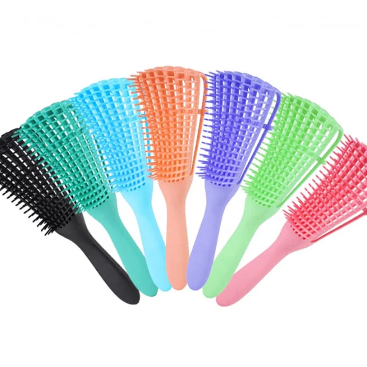 

Plastic Octopus 8 Rows Detangler Brush Curly Hair Private Label Comb Vent Detangling Hair Brushes, Picture