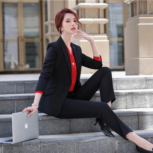 

Office black women custom made beautiful blazer fashion suits for ladies