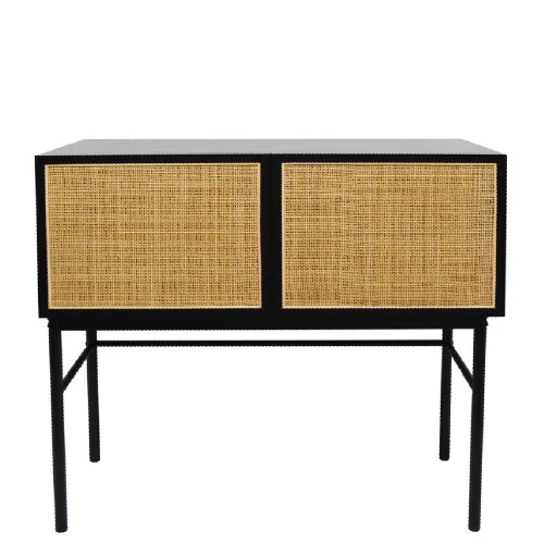 
Layered rattan storage cabinet 