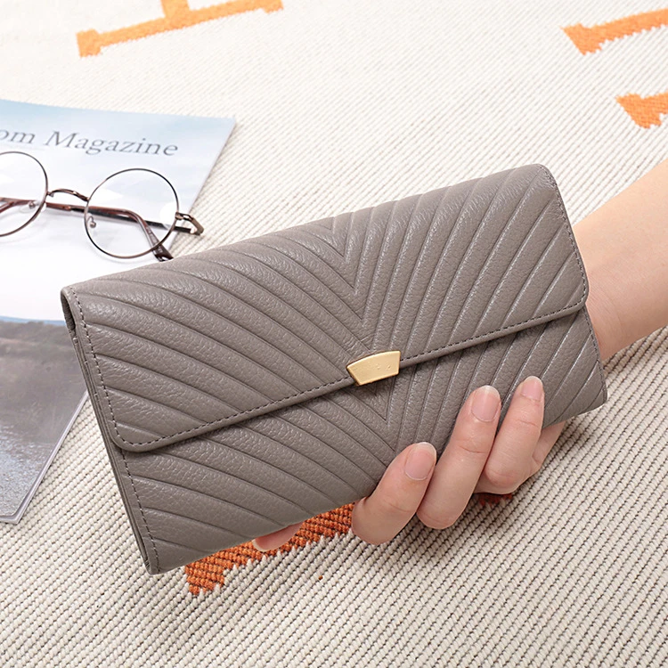 

High Quality Genuine Leather Long Size Ladies Purse Wallet