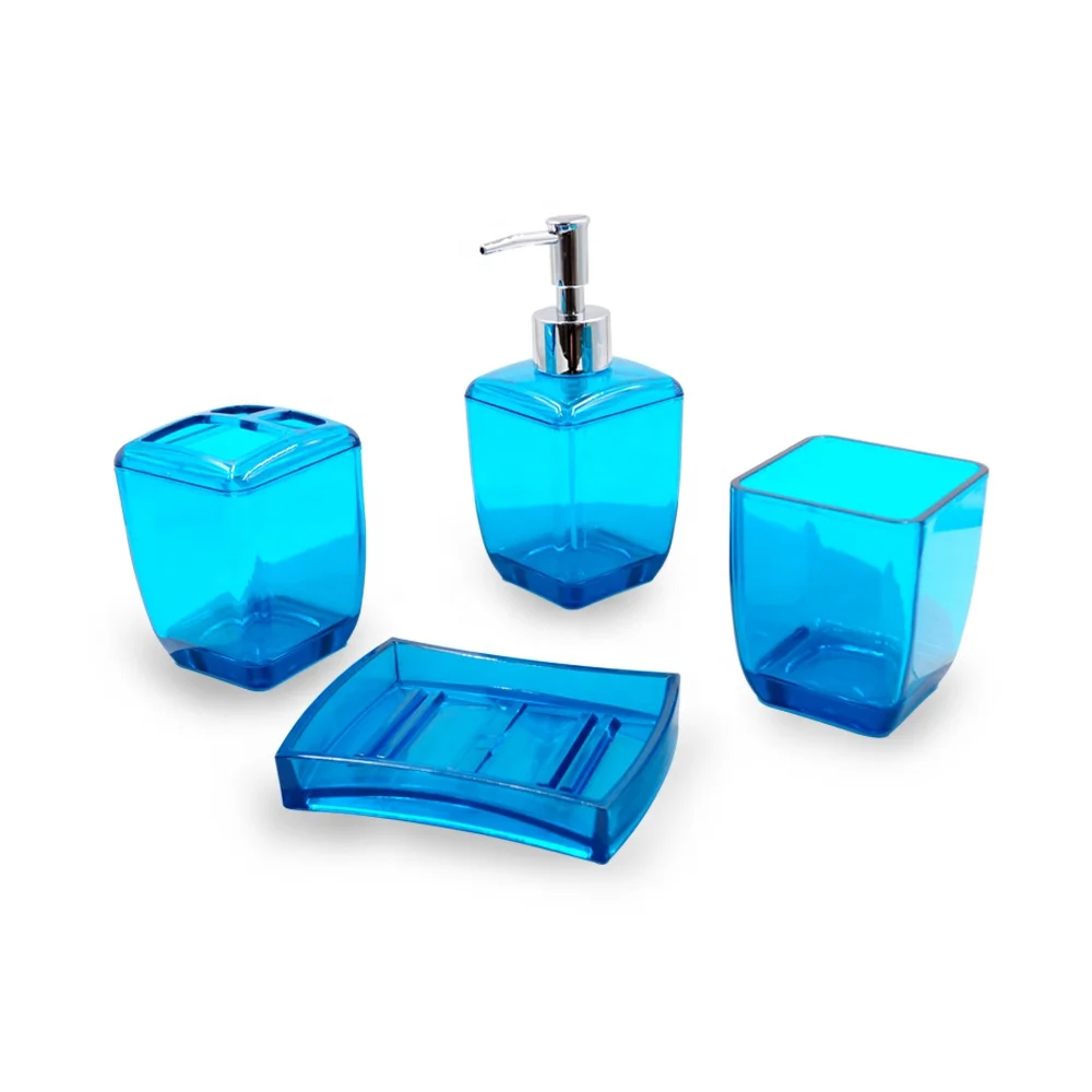 

Fashion Design Transparent Color Plastic Bathroom Sets For Bathroom Decor, As picture or custom