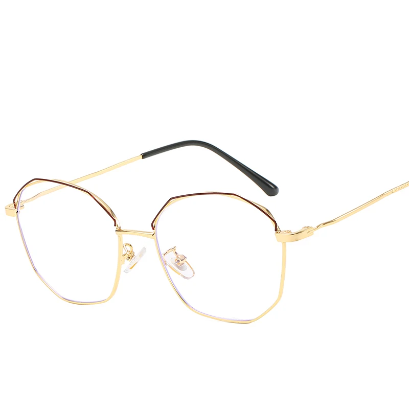 

2019 new fashion eyewear two color paint black glasses women hollow transparent blue light blocking glasses