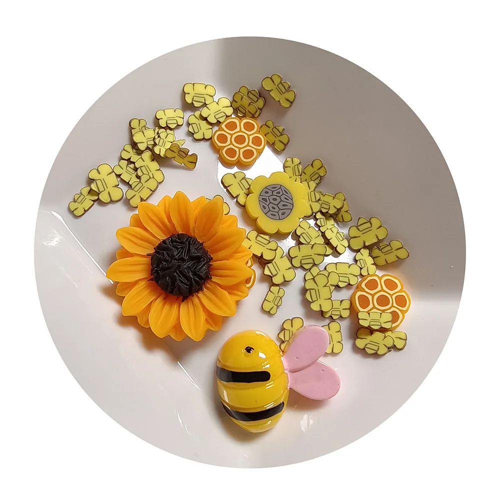 

Flower Bee Honeycomb Resin Polymer Clay Toys Slime Filler Tumbler Crafts Making Supplies