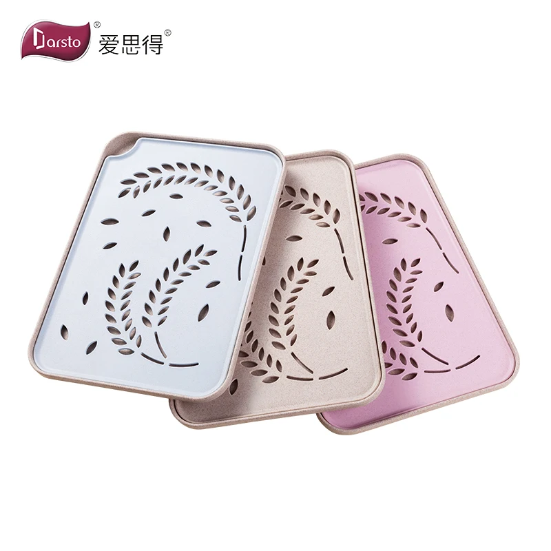 

E-co Friendly wheat fiber Drain Tray Wheat Straw Dry Fruit Tray BPA free