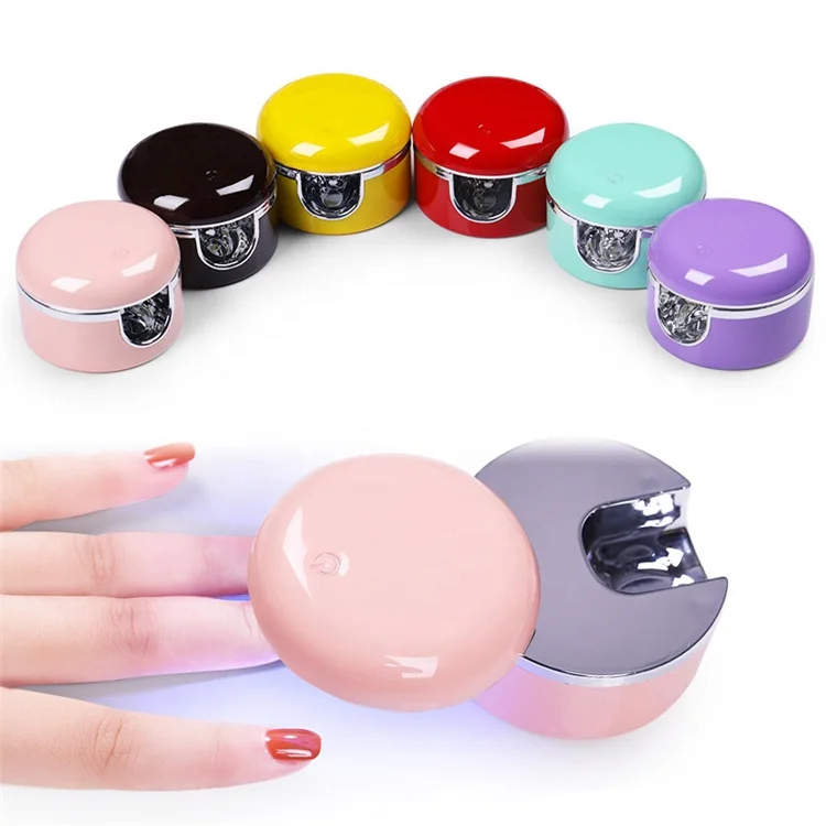 

3W LED Mini Portable Small Cordless Chargeable One 1 Finger USB LED Rotate Nail Curing Gel polish Lamp Dryer 1pcs LED 6.6*4.4cm